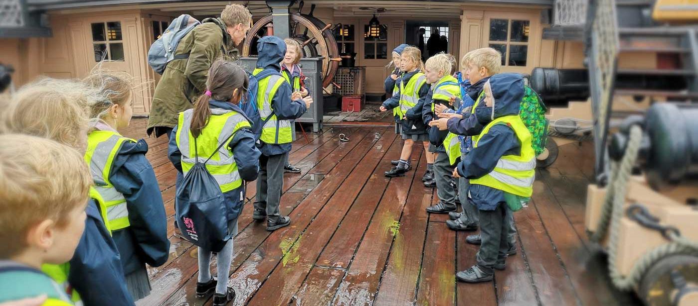 West Hill Park pupils at HMS Victory